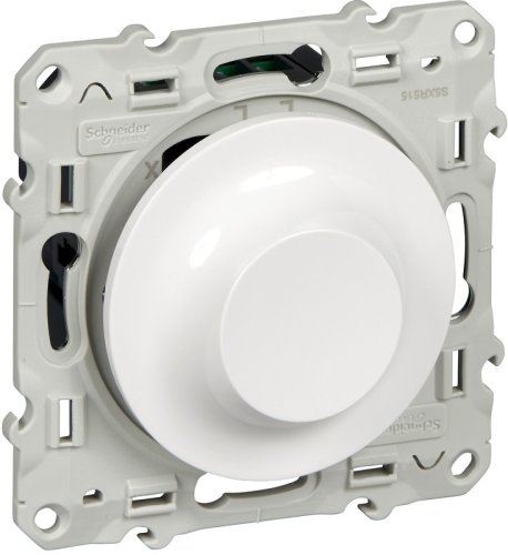 Светорегулятор поворотно-нажимной Schneider Electric Odace 4-400Вт белый картинка